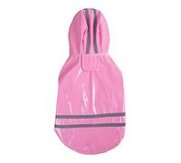 Manteau de pluie imperméable réglable réfléchissant pour petits chiens et chats, rose, taille M