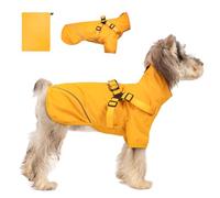 Manteau de pluie pour chiens de petite et moyenne taille, veste de pluie imperméable pour chien avec harnais intégré pour temps humide, facilement portable, réfléchissant, jaune, taille XS