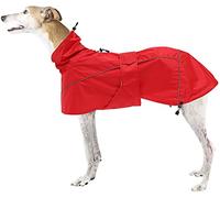 Manteau de Pluie MOREZI Greyhound, imperméable/imperméable, avec Cordon de Serrage réglable et Ceinture pour protéger l'abdomen, adapté aux Chiens de Taille Moyenne et Grande-Rouge-M