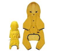 Manteau de pluie pour chien - 33 cm - En polyester - Imperméable à capuche - Léger et réglable - Garde les chiens de petite et moyenne taille au sec et visibles pendant la pluie, les promenades, la