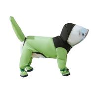 Manteau de pluie pour chien avec bottes - Imperméable complet avec capuche, veste de pluie pour animaux de compagnie avec queue amovible, semelle PU, anneau de laisse réglable, bande adhésive pour les