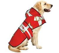 Manteau de pluie pour chien avec capuche réfléchissante et imprimé drapeau de l'île de Man, pour chiots de petite, moyenne et grande taille XL