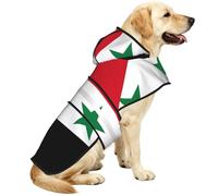 Manteau de pluie pour chien avec capuche réfléchissante, motif drapeau de la République arabe syrienne, poncho portable, pour chiots de petite, moyenne et grande taille XL