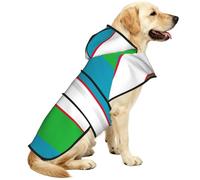 Manteau de pluie pour chien avec capuche réfléchissante, motif drapeau de la République d'Ouzbékistan, pour chiots de petite, moyenne et grande taille