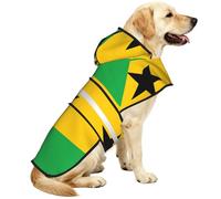 Manteau de pluie pour chien avec capuche réfléchissante, motif drapeau de Sao Tomé-et-Principe - Poncho portable pour petits, moyens et grands chiots S