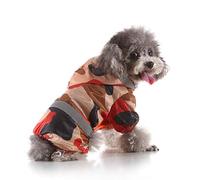 Manteau de pluie pour chien avec capuche - Veste de pluie imperméable mignonne à quatre pattes - Vêtement de pluie léger pour animaux de compagnie, chiot et chat pour les jours de pluie, la marche, le