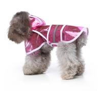 Manteau de pluie pour chien de taille moyenne à grande avec accès à la laisse invisible (rose rouge, taille XL)