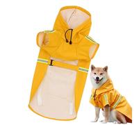 Manteau de pluie pour chien - Imperméable et coupe-vent, facile à porter | Manteau à capuche réglable, poncho respirant avec bande réfléchissante pour une meilleure visibilité, chiots par temps humide