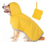 Manteau de pluie pour chien, imperméable et pliable avec trou pour harnais, capuche transparente, double couche réfléchissante réglable, manteau de pluie pour chiens de petite, moyenne et grande