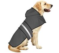 Manteau de pluie pour chien imprimé couleur ébène - Manteau de pluie à capuche pour animal domestique, poncho de pluie coupe-vent pour chiots de taille moyenne et grande