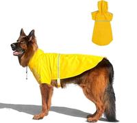 Manteau de pluie pour chien - Veste imperméable et légère réglable pour animal domestique avec bande réfléchissante pour chiens