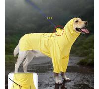 Manteau De Pluie Pour Chien,Vêtement De Pluie Pour Animal Avec Passage Pour Laisse Et Bandes Réfléchissantes | Poncho Ajustable pour Chiens de Tailles M/L - Sorties, Randonnées et Promenades par Temps
