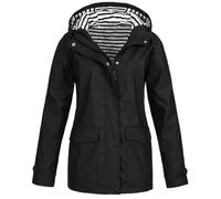Manteau de pluie pour femme - Couleur unie - Veste légère et imperméable - Fermeture éclair - Veste softshell - Veste de transition - Grandes tailles - Veste de randonnée pour femme - Confortable -