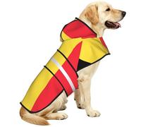 Manteau de pluie réfléchissant et imperméable pour chien, manteau à capuche réglable avec trou pour laisse, motif drapeau de la Belgique, pour l'extérieur Taille S
