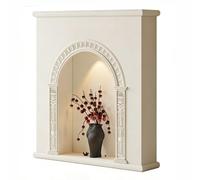 Manteau de poêle de foyer électrique Étagère de cheminée décorative, armoire arquée Vintage(Blanc,Grand)