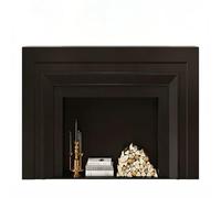 Manteau de poêle de foyer électrique Manteau de cheminée en bois d'hévéa massif, classique et moderne, contour blanc crème finition noire(Noir,Moyen)