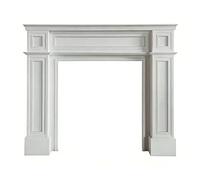 Manteau de poêle de foyer électrique Tablette décorative à panneau surélevé avec cadre de cheminée en bois classique(Blanc,Grand)