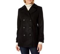 Manteau de pois en peluche pour femme avec manches longues en noir, XS