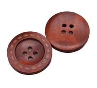 Manteau de pull rétro for femmes, 20 pièces/lot, 9mm-35mm, deux yeux et quatre boutons en bois, ronds Pour La Couture(Color2,25mm 20pieces)