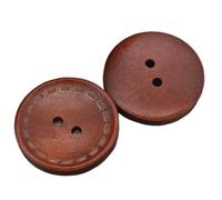 Manteau de pull rétro for femmes, 20 pièces/lot, 9mm-35mm, deux yeux et quatre boutons en bois, ronds Pour La Couture(Brown,9mm 20pieces)