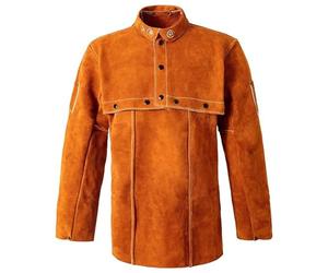 Manteau de soudure ignifuge en cuir amélioré avec dos ventilé facile à utiliser pour protéger la chaleur et le confort du manteau de travail