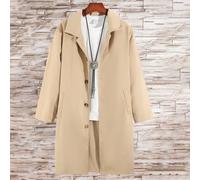 Manteau de trench décontracté à col cranté, mi-long, pour pré-adolescent, style britannique, simple-boutonnage 8Y,9Y,10Y,11Y,12YUnicoloreTissu tissé