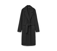 Manteau décontracté avec Ceinture à Nouer Manteau en Sweat Mince Veste d'hiver Coupe régulière Noos, Couleurs:Noir, Taille:XS