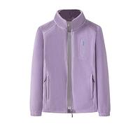 Manteau décontracté d'hiver de couleur unie à col montant en polaire renforcée coupe-vent veste polaire chaude avec poche zippée double face vestes manteaux pour femmes, violet, 4XL