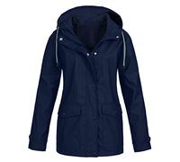 Manteau Demi Saison Femme Blouson Poncho Jetable Impermeable Coupe-Vent Demi Saison Veste Rose Transparent Pancho Vetement Anorak Haut Ciré Femme Petit Bateau Marine L