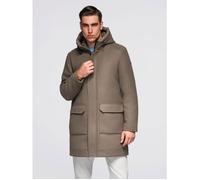 Manteau d'hiver à capuche homme - Ombre - COWC-0132 - zippé - coupe regular - Marron S