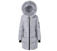 Manteau d'hiver à capuche pour femme - Chaud - Matelassé - Veste matelassée épaisse - Veste d'hiver en coton avec capuche - Taille en peluche - Manteau extérieur de surmonter - Manteau d'extérieur