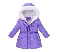 Manteau d'hiver à Capuche pour Tout-Petits garçons et Filles, Veste épaisse Coupe-Vent avec Fermeture éclair, vêtements d'extérieur Chauds (Purple, 4-5 Years)