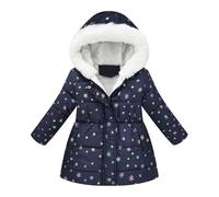 Manteau d'hiver à Capuche pour Tout-Petits garçons et Filles, Veste épaisse Coupe-Vent avec Fermeture éclair, vêtements d'extérieur Chauds (Navy, 8-9 Years)