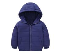 Manteau d'hiver à Capuche pour Tout-Petits garçons et Filles, Veste épaisse, Coupe-Vent, Fermeture éclair, vêtements d'extérieur Chauds (Navy, 3-4 Years)