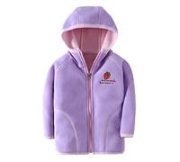 Manteau d'hiver à manches longues en polaire avec fermeture éclair pour enfant garçon, lilas, 4-5 ans
