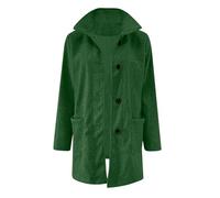 Manteau d'hiver boutonné en laine pour femme - Manteau à double boutonnage pour femme - Manteaux longs - Veste de gym en flanelle - Doudoune d'hiver - Veste de sport d'hiver, Vert, 3XL