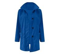 Manteau d'hiver boutonné en laine pour femme - Manteau à double boutonnage pour femme - Manteaux longs - Veste de gym en flanelle - Doudoune d'hiver - Veste de sport d'hiver, bleu, 3XL