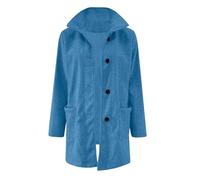 Manteau d'hiver boutonné en laine pour femme - Manteau à double boutonnage pour femme - Manteaux longs - Veste de gym en flanelle - Doudoune d'hiver - Veste de sport d'hiver, bleu ciel, 3XL