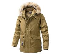 Manteau d'hiver Chaud et décontracté pour l'extérieur avec Ceinture Fermeture éclair sur Le Devant Coupe ajustée Isolation Rembourrage matelassé et Poches latérales pour Temps Froid. (Khaki XL)