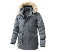 Manteau d'hiver Chaud et décontracté pour l'extérieur avec Ceinture Fermeture éclair sur Le Devant Coupe ajustée Isolation Rembourrage matelassé et Poches latérales pour Temps Froid. (Grey XXL)
