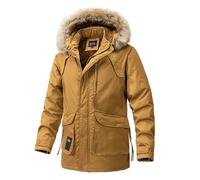 Manteau d'hiver Chaud et décontracté pour l'extérieur avec Ceinture Fermeture éclair sur Le Devant Coupe ajustée Isolation Rembourrage matelassé et Poches latérales pour Temps Froid. (Yellow L)