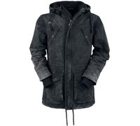 Manteau d'hiver de Rock Rebel by EMP - Parka De Style Vintage Avec Capuche En Tissu Éponge - S à XXL - pour Homme - gris S