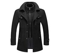 Manteau D'hiver Deux Pièces For Hommes, Duffle-coat For Hommes, Manteaux For Hommes, Manteau Peaky Blinders, Manteau D'hiver, Manteau Noir, Trench-coat D'hiver, M-4XL(Black,XXL)