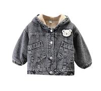 Manteau d'hiver en jean pour tout-petit, vêtements épais pour enfants, chaud et mignon, veste rembourrée avec doublure en polaire, vêtements d'extérieur doux au toucher, vêtements d'hiver durables, 01