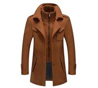 Manteau d'hiver en Veste 3/4 pour Homme Trench Coat Classique Parka Chaud Manteaux Chaude en Laine avec Revers Décontracté Caban Slim Fit Élégant Business Décontractée