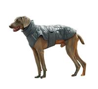 Manteau d'hiver imperméable et coupe-vent pour chien - Chaud pour le cou et le ventre - Sangle de cou réglable - Fermeture Velcro sécurisée - Trou pour laisse - Bandes réfléchissantes nocturnes -