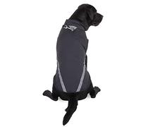 Manteau d'hiver imperméable pour chien avec détails réfléchissants | Veste coupe-vent en polaire pour chien par temps froid, randonnée, camping et aventures en plein air (noir, taille L)