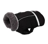 Manteau d'hiver Imperméable pour Chien Chaud avec Doublure en Polaire, Manteau Réflecteur Ajustable Et Confortable avec Trou pour Harnais pour Petits Moyens Grands Chien,Noir,L
