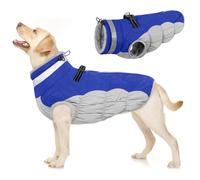 Manteau d'hiver Imperméable pour Chien, Veste Réglable Vêtements Chaud Chiot Gilet Réfléchissant Combinaison de Ski avec Doublure en Polaire pour Petit Moyen Grand Chien(Bleu, L)