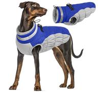 Manteau d'hiver Imperméable pour Chien, Veste Réglable Vêtements Chaud Chiot Gilet Réfléchissant Combinaison de Ski avec Doublure en Polaire pour Petit Moyen Grand Chien(Bleu, 2XL)